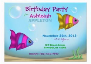 Underwater Birthday Invitations Underwater Fish Kids Birthday Party Invitations 5 Quot X 7