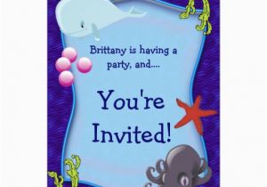 Underwater Birthday Invitations Underwater Sea Marine Birthday Party Invitation Zazzle