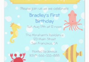 Underwater Birthday Invitations Underwater theme Birthday Invite Zazzle