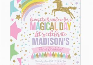 Unicorn Birthday Invitation Wording Unicorn Birthday Invitation Pink Gold Unicorn Zazzle Com Au