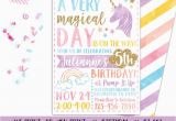 Unicorn Birthday Invitation Wording Unicorn Invitation Rainbow Invitation Magical Birthday