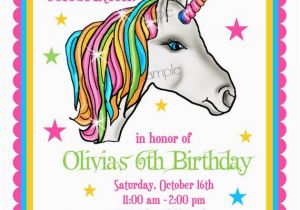 Unicorn Birthday Invitation Wording Unicorn Invitations Unicorn Birthday Party Invitations