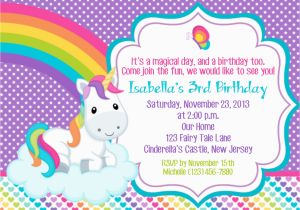 Unicorn Birthday Invitations Online Unicorn Invitation Personalized Custom Unicorn Rainbow