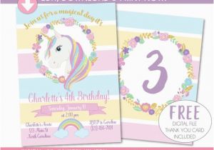 Unicorn Birthday Invitations Online Unicorn Invitation Unicorn Party Invite Magical Rainbow