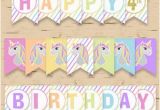 Unicorn Happy Birthday Banner Diy Diy Unicorn Banner Etsy