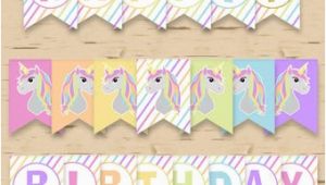 Unicorn Happy Birthday Banner Diy Diy Unicorn Banner Etsy