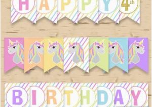 Unicorn Happy Birthday Banner Diy Diy Unicorn Banner Etsy