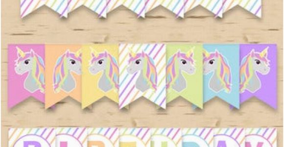 Unicorn Happy Birthday Banner Diy Diy Unicorn Banner Etsy