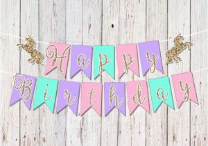 Unicorn Happy Birthday Banner Diy Etsy Product Reagans Poop Party Pinterest Birthday