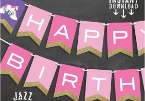 Unicorn Happy Birthday Banner Diy Unicorn Birthday Banner Template Diy Printable Unicorn