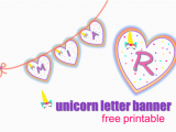 Unicorn Happy Birthday Banner Free Printable Free Unicorn Name Printable and Unicorn Thank You Tags
