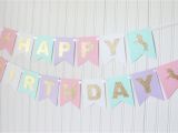 Unicorn Happy Birthday Banner Free Printable Gold Pink White Mint Purple Happy Birthday Unicorn Banner