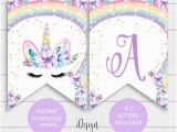 Unicorn Happy Birthday Banner Free Printable Unicorn Birthday Etsy