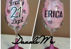 Unique 21st Birthday Gifts for Her Unique 21st Birthday Gift Finally Legal Oversized Glittered