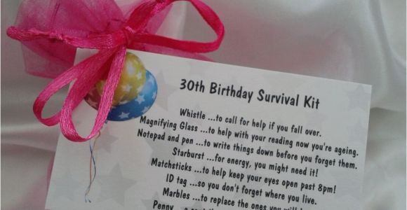 Unique 30th Birthday Gifts for Her 30th Birthday Gift Survival Kit Keepsake Card Novelty