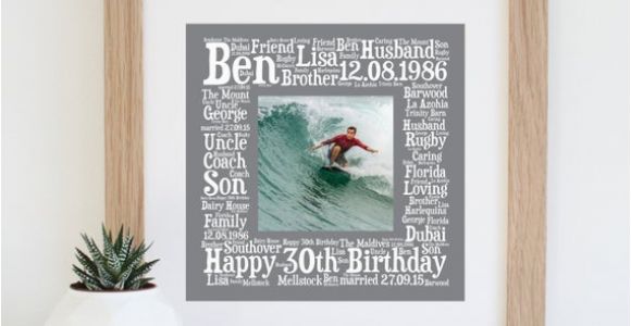 Unique 30th Birthday Ideas for Him Personalised 30th Birthday Gift Printable 30th Birthday