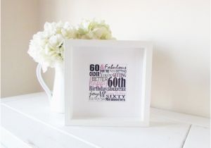 Unique 60th Birthday Gifts for Him Personalized 60th Birthday Gift Framed Print Personalised Word