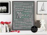Unique 70th Birthday Gifts for Him 70 Reasons We Love Dad 70th Birthday Gift for Him for