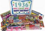 Unique Birthday Gifts for 80 Year Old Woman 1936 80th Birthday Gift Basket Box Retro Nostalgic Candy