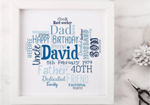 Unusual 40th Birthday Presents for Him Personalised 40th Birthday Gift for Him by Hope and Love