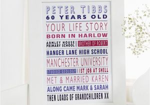Unusual 60th Birthday Presents Male Personalized 60th Birthday Gifts for Him Chatterbox Walls
