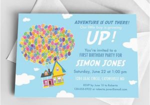 Up Movie Birthday Invitations Disney Up Adventure Birthday Party Custom Printable