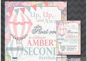 Up Up and Away Birthday Invitations Hot Air Balloon Birthday Invitation Up Up and Away Hot Air