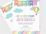 Up Up and Away Birthday Invitations Party Printable Air Balloon Up Up and Away Party