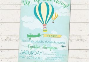 Up Up and Away Birthday Invitations Up Up and Away Baby Shower or Birthday Invitation by