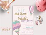 Up Up and Away Birthday Invitations Up Up and Away Birthday Invitation 1st Birthday Hot Air