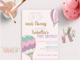 Up Up and Away Birthday Invitations Up Up and Away Birthday Invitation 1st Birthday Hot Air