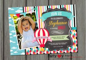 Up Up and Away Birthday Invitations Up Up and Away Birthday Invitation Hot Air Balloon Birthday