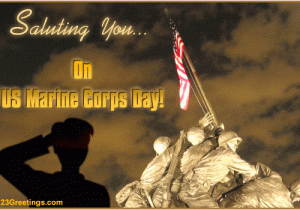 Usmc Birthday Card Saluting On Us Marine Corps Day Free Us Marine Corps