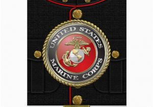 Usmc Birthday Cards Usmc Emblem Uniform 3d Greeting Card Zazzle