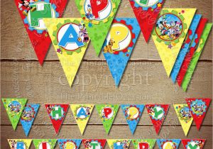 Vahini Saheb Happy Birthday Banner Printable Happy Birthday Pennant Banner Printable Mickey