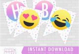 Vahini Saheb Happy Birthday Banner Printable Pastel Emoji Happy Birthday Banner Emoji Birthday