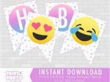 Vahini Saheb Happy Birthday Banner Printable Pastel Emoji Happy Birthday Banner Emoji Birthday