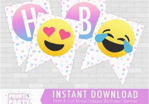 Vahini Saheb Happy Birthday Banner Printable Pastel Emoji Happy Birthday Banner Emoji Birthday