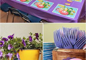 Veggie Tales Birthday Decorations Pink and Purple Veggie Tales theme Party Hostess with