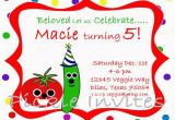 Veggie Tales Birthday Invitations Items Similar to Veggie Tales Inspired Birthday Invitation