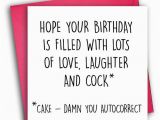 Very Rude Birthday Cards Funny Birthday Card Rude Birthday Card Autocorrect