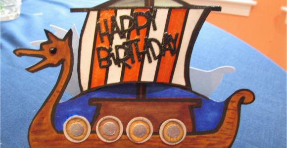 Viking Birthday Card Viking Happy Birthday Card Shaped Like Ship with Happy