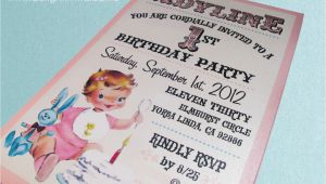 Vintage 1st Birthday Party Invitations 1950 39 S Style Retro Vintage Baby 39 S 1st Birthday