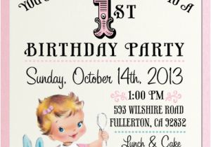 Vintage 1st Birthday Party Invitations Vintage 1st Birthday Party Invitation Di 230 Custom