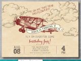 Vintage 1st Birthday Party Invitations Vintage Airplane Invitation First Birthday 1st Retro Old