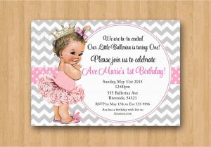 Vintage 1st Birthday Party Invitations Vintage Baby Girl Ballerina Princess 1st Birthday Invitation