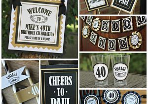 Vintage 40th Birthday Decorations 40th Birthday Party Decorations 40th Party Banner 40th Party