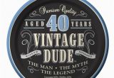 Vintage 40th Birthday Decorations Vintage Dude 40th Birthday 7 Quot Cake Dessert Plates