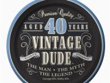 Vintage 40th Birthday Decorations Vintage Dude 40th Birthday 7 Quot Cake Dessert Plates