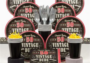 Vintage 50th Birthday Decorations Vintage Dude 50th Birthday Party Deluxe Tableware Kit